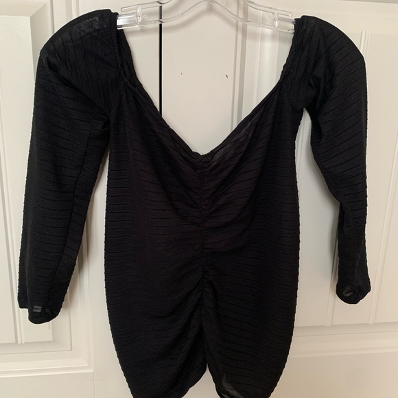 Zara Ruched Off the Shoulder Mesh Top - Picture 1 of 2